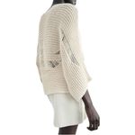 ZARA Oversized Open Knit Ecru Sweater Cream Natural Size Small Long Sleeve Photo 6
