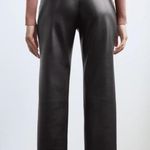 Babaton  Aritzia Women's Black Faux Vegan Leather Straight Pants Size 14 NWT Photo 2