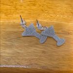 Happy New Year Martini Glass Earrings Silver Photo 2