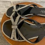 Nicole Miller Women’s black with faux diamond studded bow flip flops Size 6 Photo 3