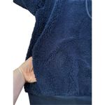 Sweaty Betty  Faux Shearling Quarter Zip Pullover sz 8 Navy Blue Photo 6
