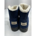 Womans SQL 11/ 11.5 Winter Ankle Boots Blue Lace Up Lined NWOT Photo 4