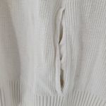 T by Talbots Womens Sweater Large Ivory Drawstring Cowlneck Waffle Knit Pullover White Photo 7