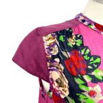 Soft Surroundings Bouquet of Roses Floral Short Sleeve Tunic Purple Size Small Photo 3