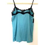 Aerie Vintage  Turquoise Adjustable Strap Lace Trim Y2K Tank Cami Sz M Photo 1