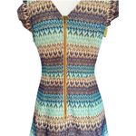 Anthropologie  Tabitha Teahouse Knit turquoise/gold mini Dress blue size small Photo 1