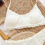 Women's Cream Bikini Set Size 6 Photo 3