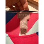 Chico's  Women Poncho Top Size L/XL Kimono Navy Blue Pink Black Asymmetrical Hem Photo 3