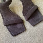 Good American Size 11.5 Black Terry Slip On High Heel Sandals Mule Open Toe Photo 2