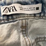 ZARA High Rise Rigid Shorts Vintage Wash Button Fly Size 2 NEW Photo 2