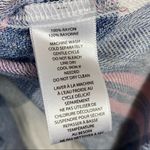 Beach Lunch Lounge Pink & Blue Plaid Off the Shoulder Tunic Blouse Photo 6