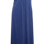 David's Bridal Navy One-Shoulder Floor-Length Formal Dress Size 12 Photo 0