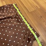 Torrid Midi Stretch Satin Hi-Low Ruffle Skirt Brown White Polka Dot Pockets New Photo 9