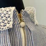 Striped Lace Trim Sleeveless Top blue & white summer looks Size L Photo 3