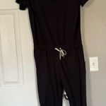 Vuori  Super Soft Half Sleeve Full Length Drawstring Black Jumpsuit Loungewear Photo 0