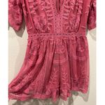Honey Punch Raspberry Lace Romper Photo 3