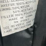 Vtg Laura Winston Collection XL Black Leather Trench Coat Fox Fur Collar Photo 7