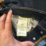 Alice + Olivia  You Look Goof High Rise Dark Blue Distressed Jeans  Photo 5