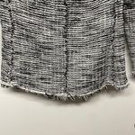 Rebecca Taylor  White Black Boucle Tweed Top 3/4 Sleeve Fringe Career Size 2 XS Photo 3