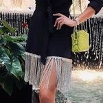 Valentina Shah Navy Blazer Fringe Dress Blue Size undefined Photo 0