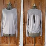 Lululemon  Back to Balance Sweater Open Back Twist Detail Iced Iris  - Size 8 Photo 2