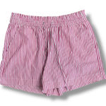 Loft  Pink White Striped Elastic Waist Cotton Shorts Women’s Medium Photo 0
