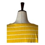 Marine layer Shirt Women XL Yellow White Striped Short Sleeve Blaine Cinch Tee Photo 4