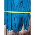 Victoria's Secret SILK PAJAMA Top Shirt Dress Size M Blue Emerald Pocket Photo 6