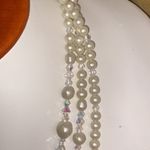 NWT Vintage 3 Strand Swarovski Crystals & Fresh Water Pearl Necklace White Photo 5