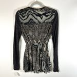 Alberto Makali Alberto Makali Animal Print Embellished Cardigan Large Gray Beaded Sequin Photo 5