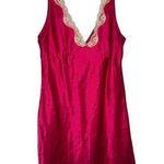 Victoria's Secret  Satin Slip Short Nightgown Size Large Pink Lace Nighty Pajamas Photo 0