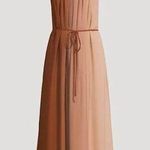 Theory NWT Halter Maxi Dress in Dip Dye Crepe Red Clay Size S Photo 0