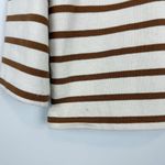 Sézane Sezane Colette Mariniere Striped Cotton Long Sleeve Shirt Ecru Camel Size Small Photo 8