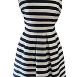 Red Saks Fifth Ave Sleeveless Black White Striped Mini Dress Pink Lower Panel 2 Photo 0