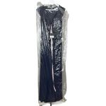 NWT Ieena for Mac Duggal Navy Cap Sleeve Column Dress Style 26504 Size 4 Blue Photo 6