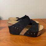 Pierre Dumas  Wedge Black Slip On‎ Sandal Heel Rivet Hester Boho Casual 9 Photo 3