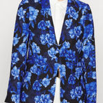 Alice + Olivia  Macey Shawl Collar‎ Floral Blazer Blue Black Size 0 Photo 0