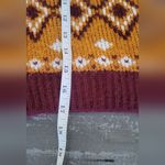 SO  Maroon & Gold Cropped Fair Isle Tie Up Sweater Size L Photo 7