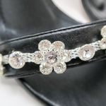 Christian Cowan Embellished Rhinestone Flower Black Designer Heels Size 7.5 Photo 6