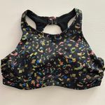 Athleta  Leopard High Neck Bikini Swim Top Dark Multi SIZE 34B 34C Photo 2