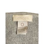 Chico's  Animal Print Metallic Sweater Top Shirt Gray Silver 3/4 Sleeves Size 0 Photo 3