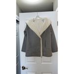 Ideology  Grey Cotton Coat with Faux Shearing and Hood- Small Photo 1