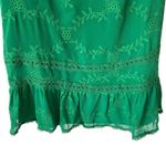 Tularosa A Line Above Green Eyelet Mini Ruffle Dress size small Photo 3