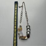 Anthropologie  Brown Beaded & Silver Gem Adjustable Necklace Photo 4