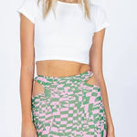 Princess Polly Syrah Wrap Mesh Mini Skirt Green Photo 0