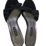Hype Black Satin Leather Bow Front Wedge Sandal Size 7 Photo 90