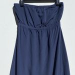 Joie  Women’s Navy Blue Strapless tube top wrap skirt 100% silk dress medium Photo 1
