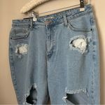 American Bazi Jeans Mom High Rise Light Blue Distressed Casual Trendy Photo 2