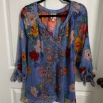 Anthropologie Fig & Flower Womens Floral Puff Sleeve Top 3X Peasant Boho Cottagecore Flowy Photo 9