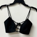 Hand Lace Roller Neck Strappy Bralette Cropped Top Black Women's Size 38 / 6 Photo 0